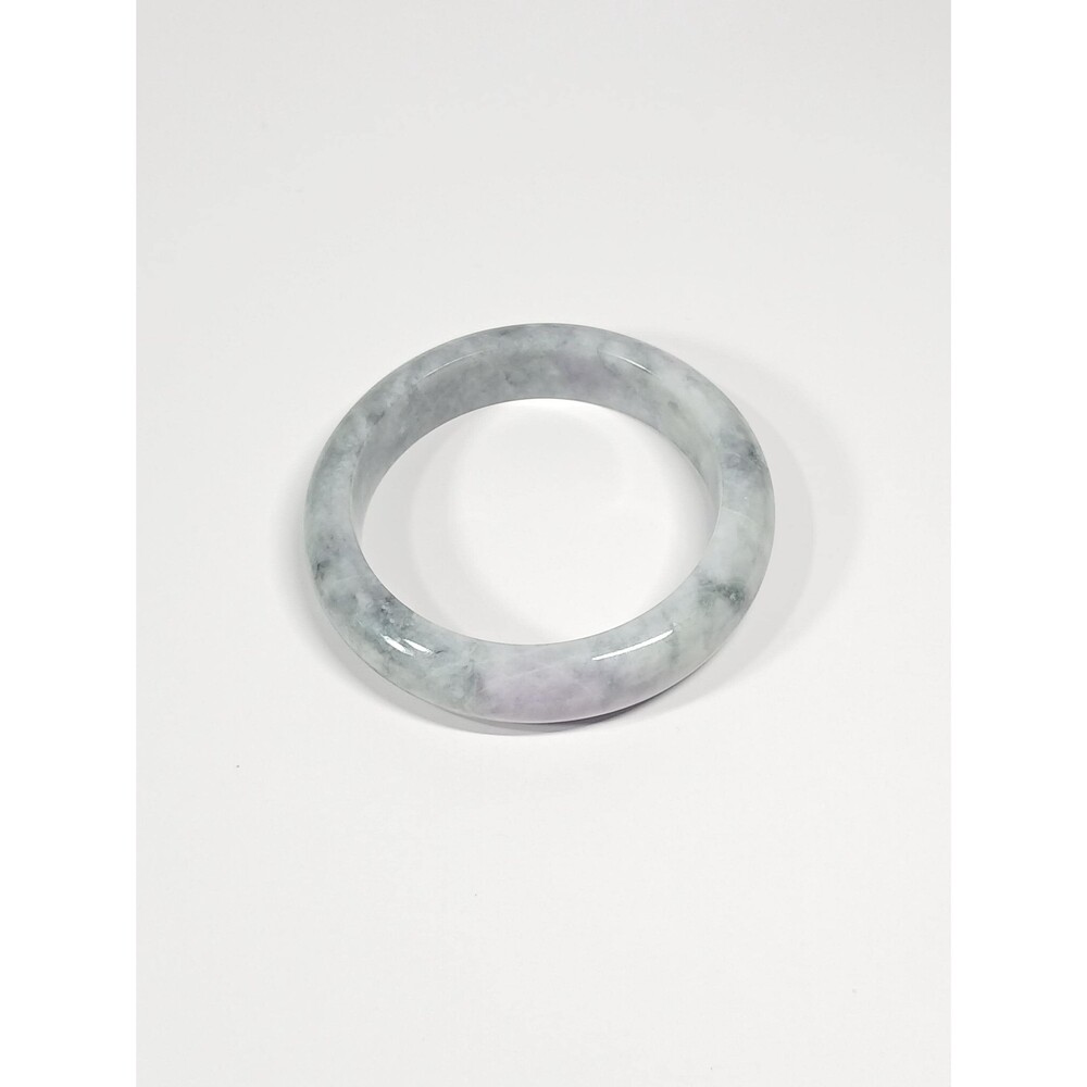 Smoky White Jadeite Bangle 67mm Lavender Veins